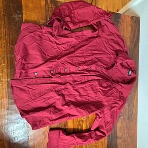 Express Performance Classic Mens Burgundy Moisture Wicking Shirt L 16-16.5